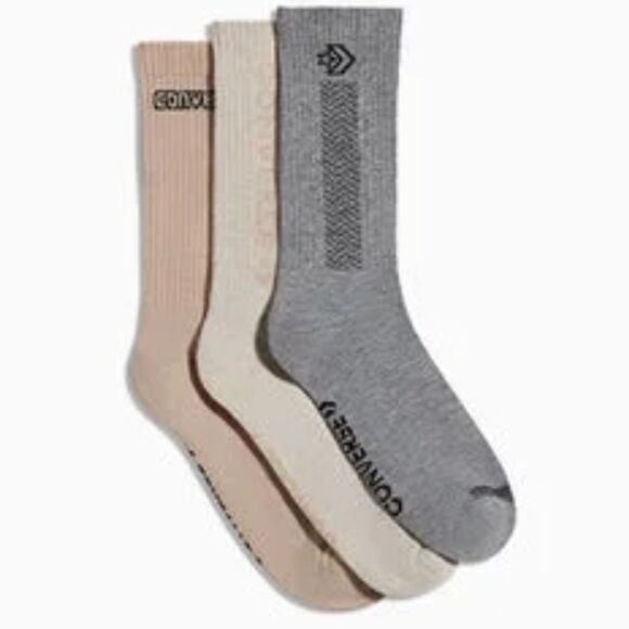 Converse 3-PK Everyday All-Star Half Cushion Crew Sock - Picture 1 of 6